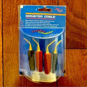 MONSTER CABLE Twist Crimp Angled Gold Pins, AGPT-R 24k Speaker Cable connectors